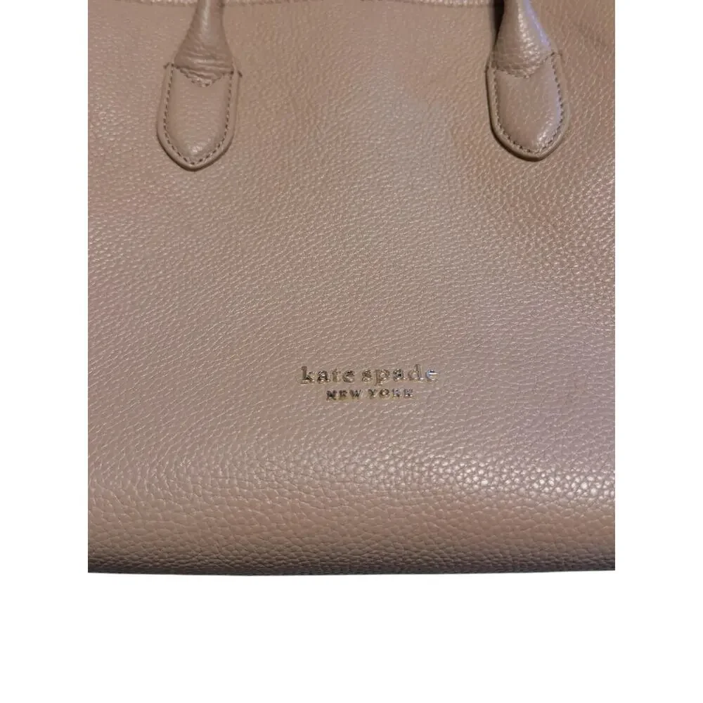 Kate Spade New York Knott Medium Satchel Taupe Pebbled Leather Crossbody Bag